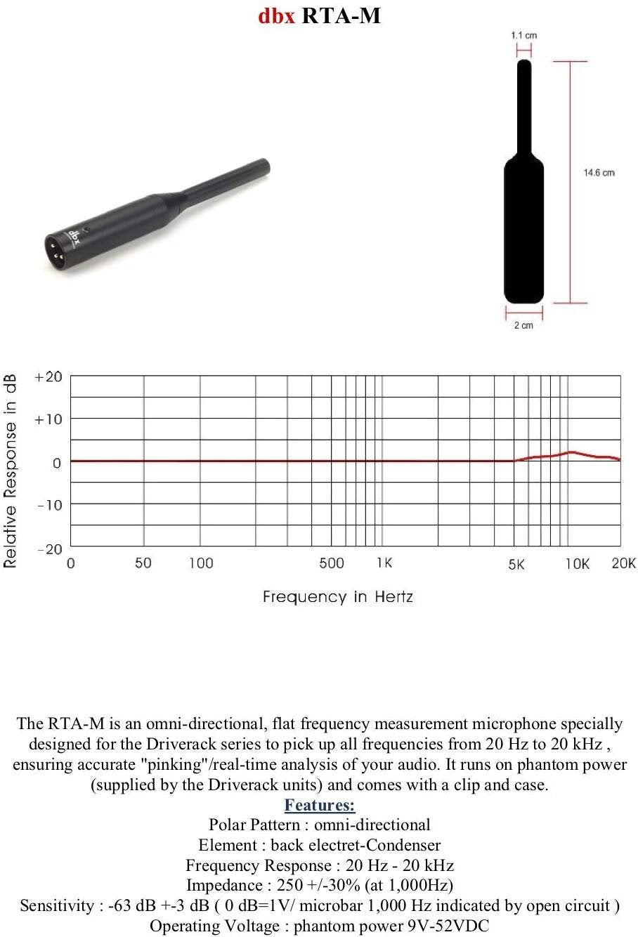 dbx RTA-M Driverack series Reference Microphone