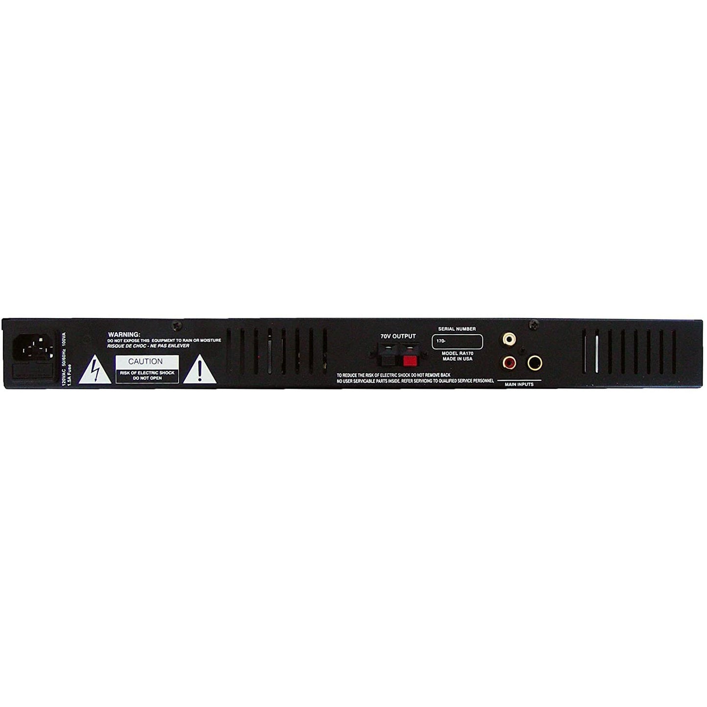 Rolls RA170 70-Volt/70 Watt Power Amplifier,Black