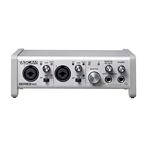 Tascam SERIES 102i 10 IN/2 OUT USB Audio Interface with MIDI, DAW Recording Software for Songwriting, Podcasting, Recording,Silver