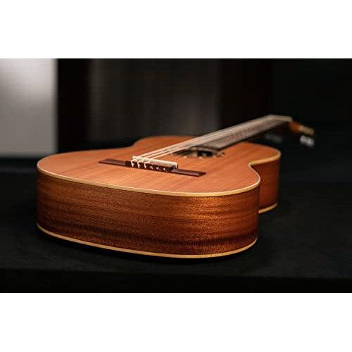 Ortega Guitars 6 String Family Series Full Size Nylon Classical Guitar w/Bag, Right, Cedar Top-Natural-Satin, (R122)