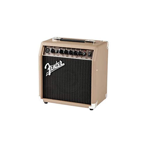 Fender Acoustasonic Guitar Amp for Acoustic Guitar, 15 Watts, with 2-Year Warranty 6 Inch Speaker, Dual Front-Panel inputs, 11.5Hx11.19Wx7.13D Inches, Tan