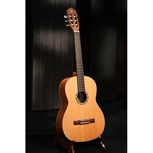 Ortega Guitars 6 Family Series Size Nylon String Classical Guitar w/Bag, Right, Cedar Top-Natural-Satin, Full - Slim Neck (R122SN)