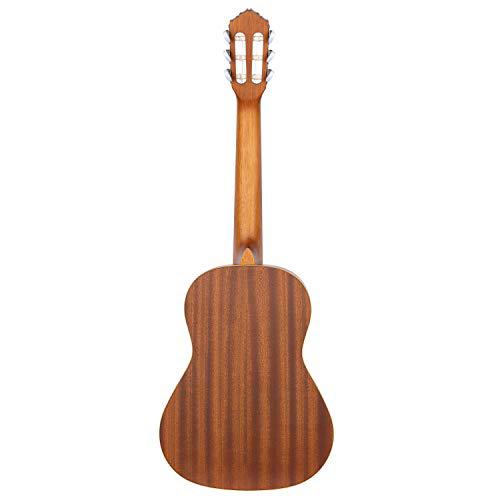 Ortega Guitars 6 String Family Series 1/2 Size Left-Handed Nylon Classical Guitar w/Bag, Cedar Top-Natural-Satin, (R122-1/2-L)