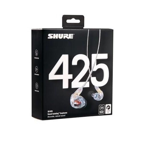 Shure SE425 PRO Wired Earbuds - Professional Sound Isolating Earphones with Detailed Sound, Dual-Driver Hybrid, Secure in-Ear Fit, Detachable Cable, Durable Quality - Clear (SE425-CL)