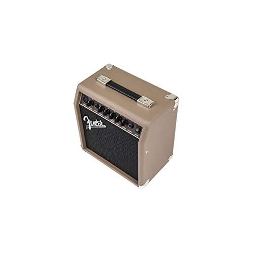 Fender Acoustasonic Guitar Amp for Acoustic Guitar, 15 Watts, with 2-Year Warranty 6 Inch Speaker, Dual Front-Panel inputs, 11.5Hx11.19Wx7.13D Inches, Tan