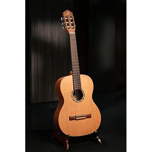 Ortega Guitars 6 String Family Series 7/8 Size Nylon Classical Guitar w/Bag, Right, Cedar Top-Natural-Satin, (R122-7/8)