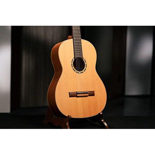 Ortega Guitars 6 Family Series Size Nylon String Classical Guitar w/Bag, Right, Cedar Top-Natural-Satin, Full - Slim Neck (R122SN)