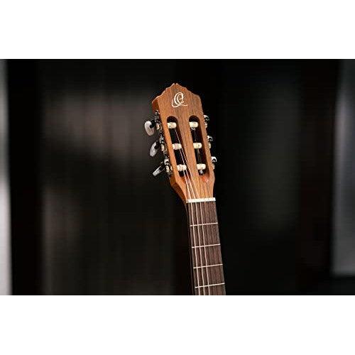 Ortega Guitars 6 String Family Series 7/8 Size Nylon Classical Guitar w/Bag, Right, Cedar Top-Natural-Satin, (R122-7/8)