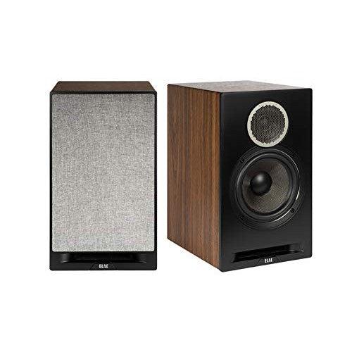 ELAC Debut Reference B6.2 Bookshelf Speakers - (Pair) Black Baffle, Walnut Cabinet