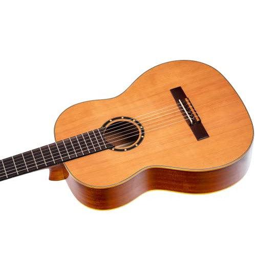 Ortega Guitars 6 String Family Series Full Size Nylon Classical Guitar w/Bag, Right, Cedar Top-Natural-Gloss, (R122G)