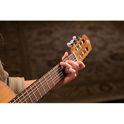 Ortega Guitars 6 String Family Series Full Size Nylon Classical Guitar w/Bag, Right, Cedar Top-Natural-Satin, (R122)