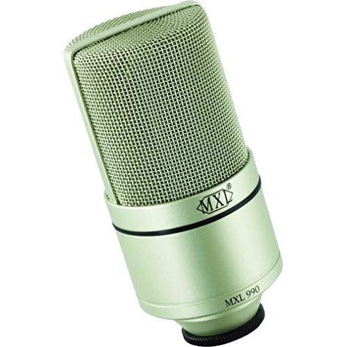 MXL 990/991 Large and Small Diaphragm Condenser Microphone Bundle Project/Home Studio Recording | XLR | Cardiod (Champagne)