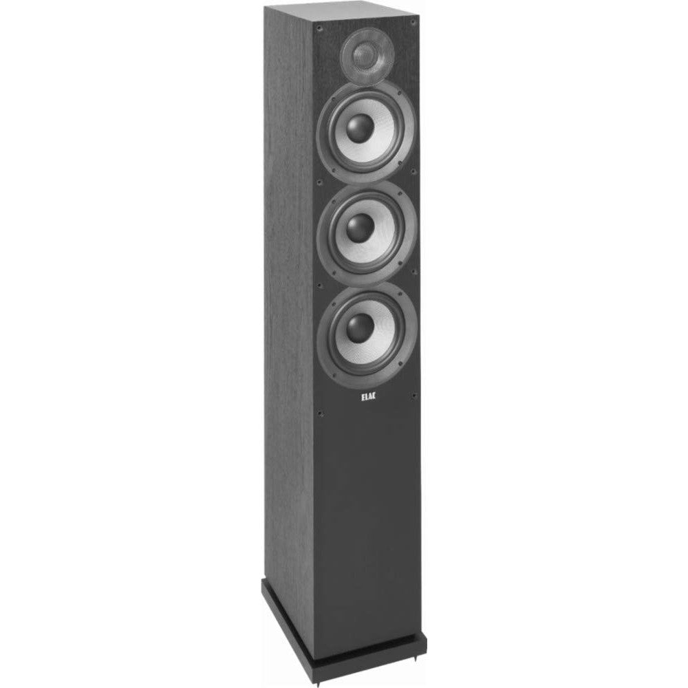 ELAC Debut 2.0 F6.2 Floorstanding Speaker, Black (Each) - 1” Cloth Dome Tweeter & Triple 6.5” Aramid Fiber Woofers - 3-Way Bass Reflex - Up to 35,000 Hz Response