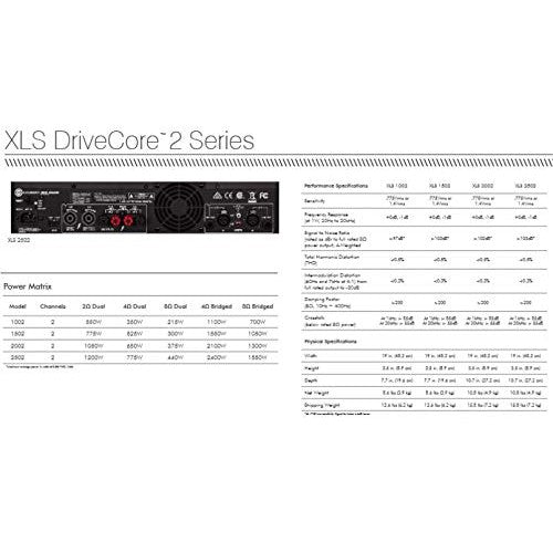 Crown XLS2502 Two-channel, 775-Watt at 4Ω Power Amplifier