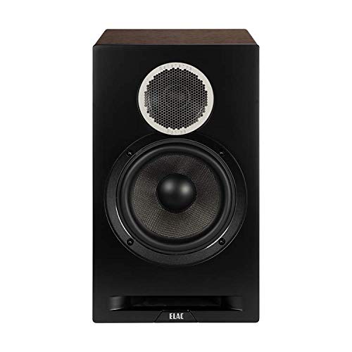 ELAC Debut Reference B6.2 Bookshelf Speakers - (Pair) Black Baffle, Walnut Cabinet