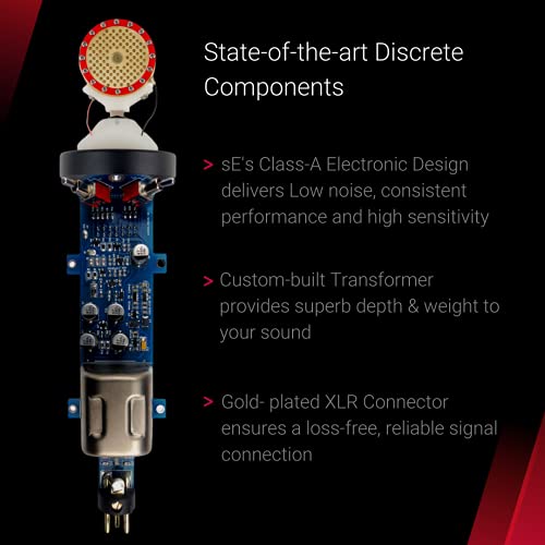 SE ELECTRONICS - 2200 Large Diaphragm Cardioid Condenser Mic with Shockmount and Filter