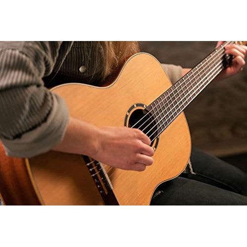 Ortega Guitars 6 String Family Series 7/8 Size Nylon Classical Guitar w/Bag, Right, Cedar Top-Natural-Satin, (R122-7/8)