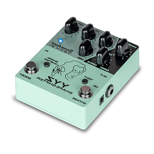 Tech 21 YYZ Geddy Lee Shape-Shifter Signature SansAmp Pedal with 12dB Boost Stomp Switch, Mix Control, and 3-Band Active EQ