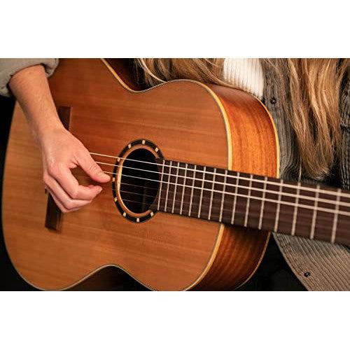 Ortega Guitars 6 String Family Series Full Size Nylon Classical Guitar w/Bag, Right, Cedar Top-Natural-Satin, (R122)