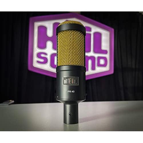 Heil PR 40 Dynamic Microphone for Streaming, Podcast, Recording, and Broadcast, XLR Microphone for Live Music, Wide Frequency Response, Smooth Sound, Superior Rear Noise Rejection - Black & Gold