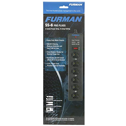 Furman SS-6 6-Outlet Pro Surge Suppressor Strip (SS6d1)