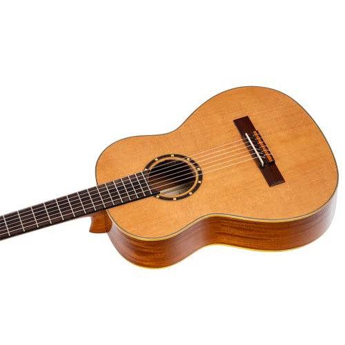 Ortega Guitars 6 String Family Series 3/4 Size Nylon Classical Guitar w/Bag, Right, Cedar Top-Natural-Gloss, (R122G-3/4)