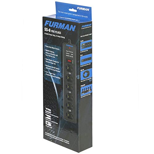 Furman SS-6 6-Outlet Pro Surge Suppressor Strip (SS6d1)