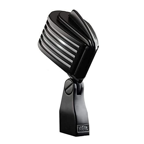 Heil The Fin Dynamic Microphone for Live Sound Applications and Video Podcasting, XLR Microphone with Vintage Appeal, Wide Frequency Response, and Superior Rear Noise Rejection - Black/White