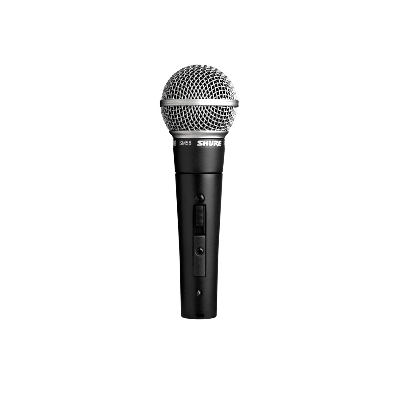 Shure SM58S Cardioid Dynamic Vocal Microphone with On/Off Switch, Pneumatic Shock Mount, Spherical Mesh Grille with Built-in Pop Filter, A25D Mic Clip, Storage Bag, 3-pin XLR Connector