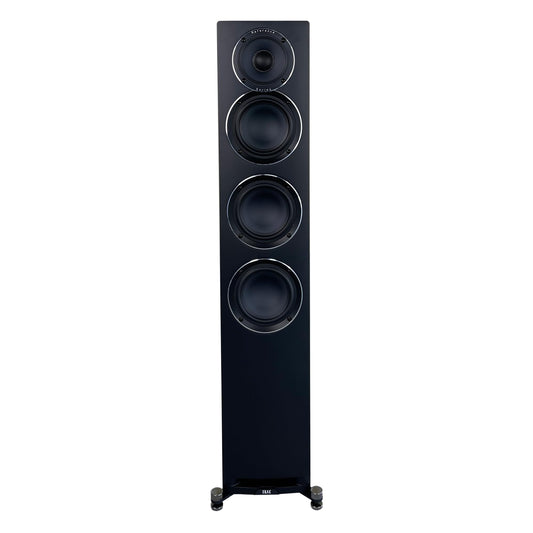 ELAC Uni-Fi Reference 3-Way 5-1/4" Floor Standing Speaker, Oak or Walnut Tower Speaker for Home Theater and Stereo System, Black Baffle with Walnut Sides