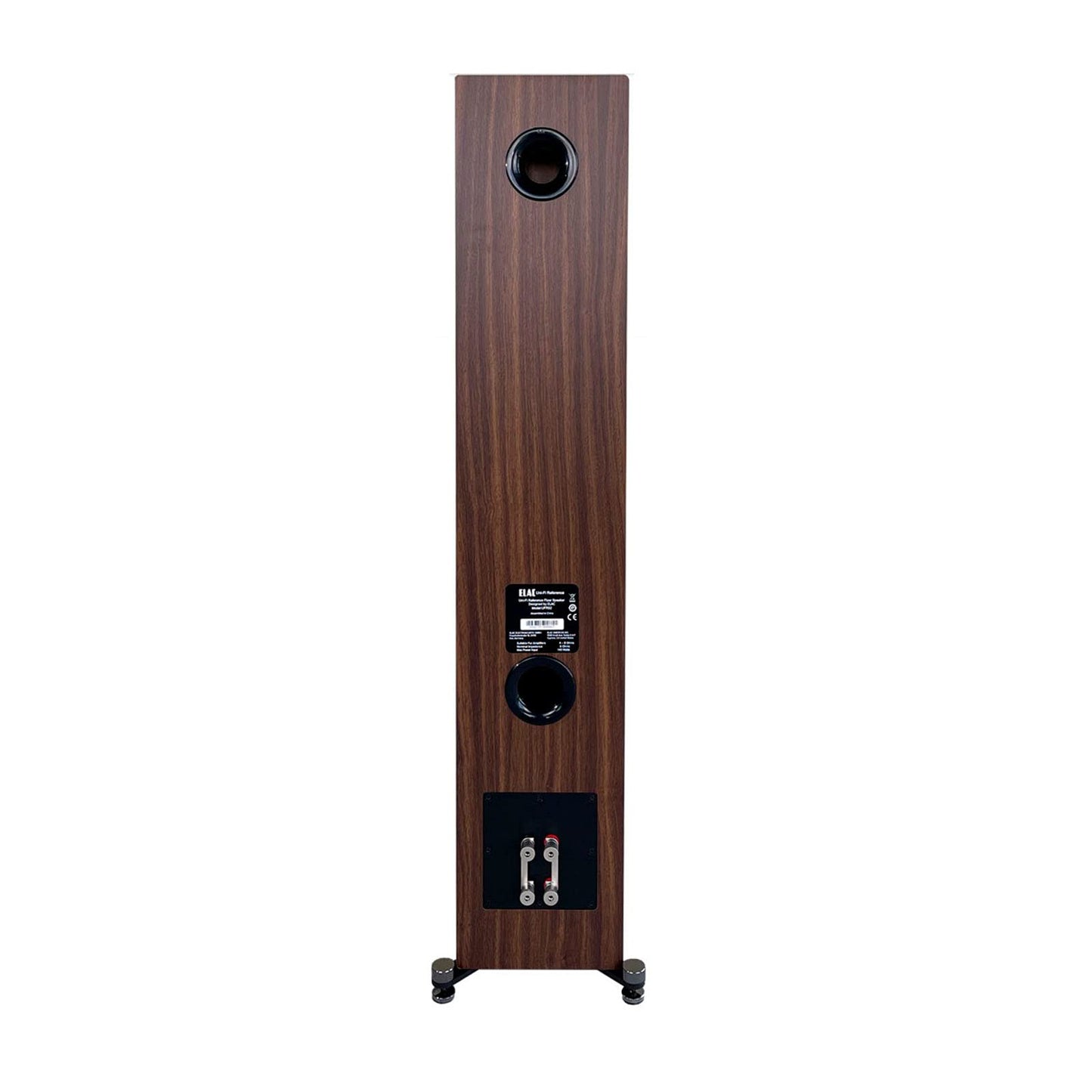 ELAC Uni-Fi Reference 3-Way 5-1/4" Floor Standing Speaker, Oak or Walnut Tower Speaker for Home Theater and Stereo System, Black Baffle with Walnut Sides