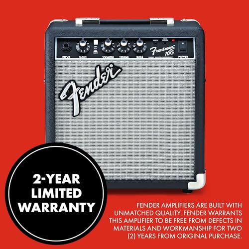 Fender Frontman 10G Guitar Amp, 10 Watts, with 2-Year Warranty, 6 Inch Fender Special Design Speaker, 5.75Dx10.25Wx11H Inches