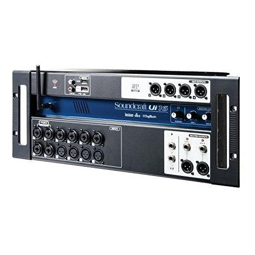 Soundcraft Ui16 Rack-Mountable Laptop or Tablet-Controlled, 16 input Digital Audio Mixer with onboard Signal Processing. Blue and Gray