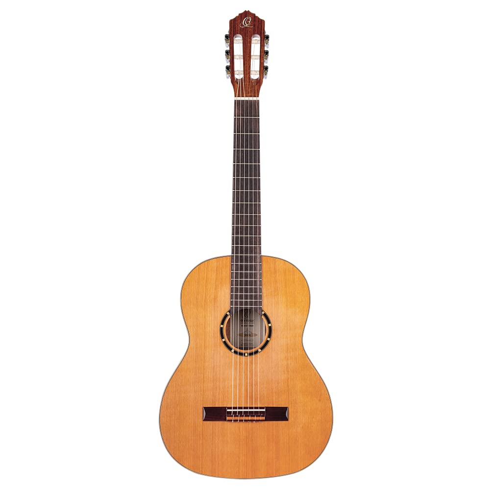 Ortega Guitars 6 String Family Series Full Size Nylon Classical Guitar w/Bag, Right, Cedar Top-Natural-Gloss, (R122G)