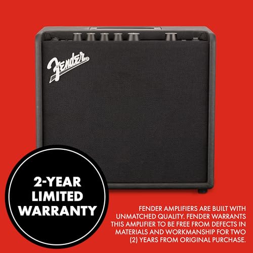 Fender Mustang LT25 Guitar Amp, 25-Watt Combo Amp, with 2-Year Warranty, 30 Preset Effects with USB Audio Interface for Recording