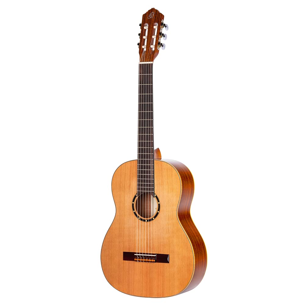 Ortega Guitars 6 String Family Series Full Size Nylon Classical Guitar w/Bag, Right, Cedar Top-Natural-Gloss, (R122G)