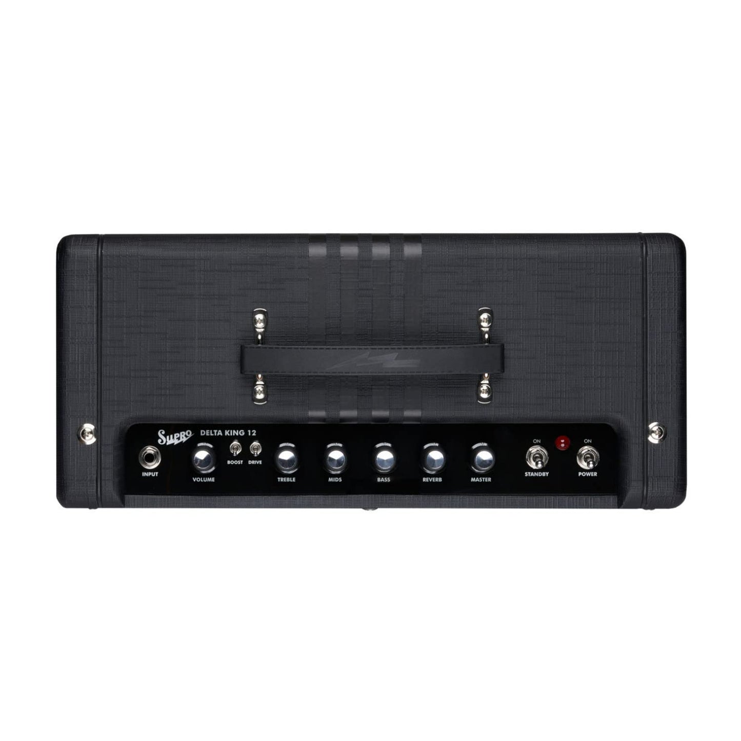 Supro 1822RBB Delta King 12 15W 1x12-Inch Tube Poplar Cabinet Design Guitar Combo Amp with 12AX7 Tube Preamp and a FET-Driven Boost Function (Black and Black)