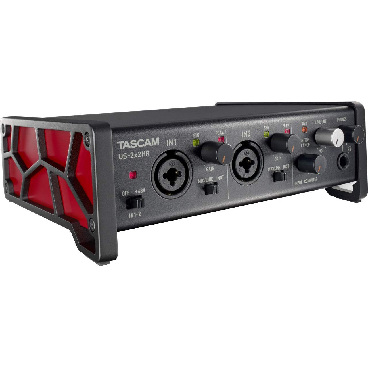 Tascam US-2x2HR 2 Mic 2IN/2OUT High Resolution Versatile USB Audio Interface for Recording, Streaming, Podcasting, Songwriting