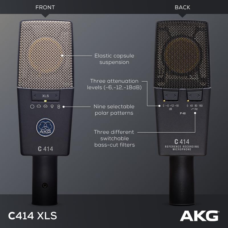 AKG Pro Audio C414 XLS Instrument Condenser Microphone, Multipattern