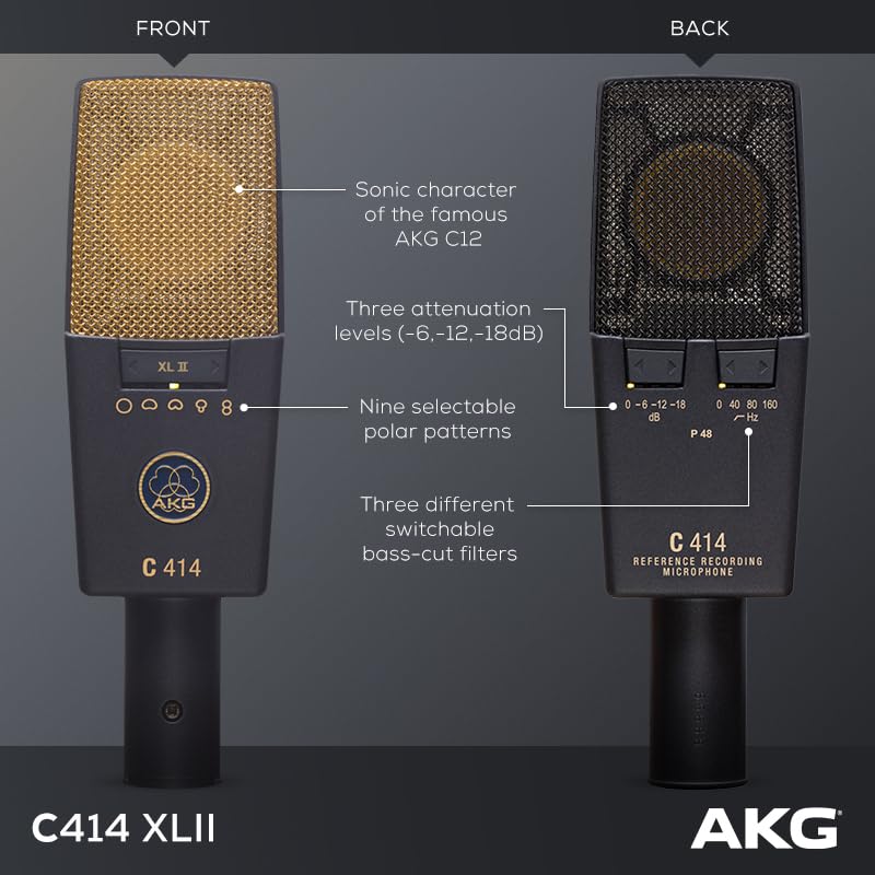 AKG Pro Audio C414 XLII Vocal Condenser Microphone, Multipattern, Blac –  SDS AUDIOS