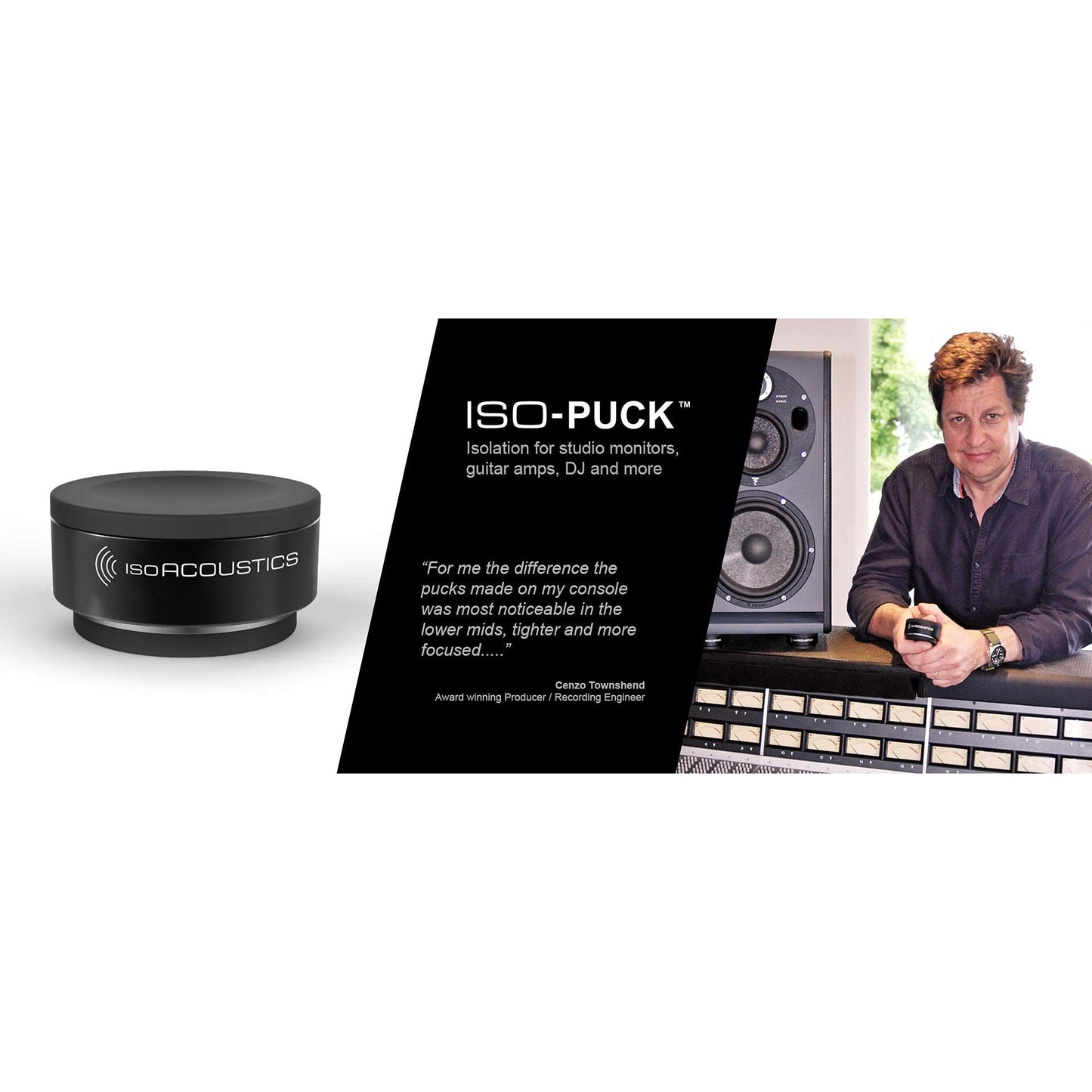 IsoAcoustics Iso-Puck Series Acoustic Isolators (Iso-Puck, 20 lbs max/Unit, 2-Pack)