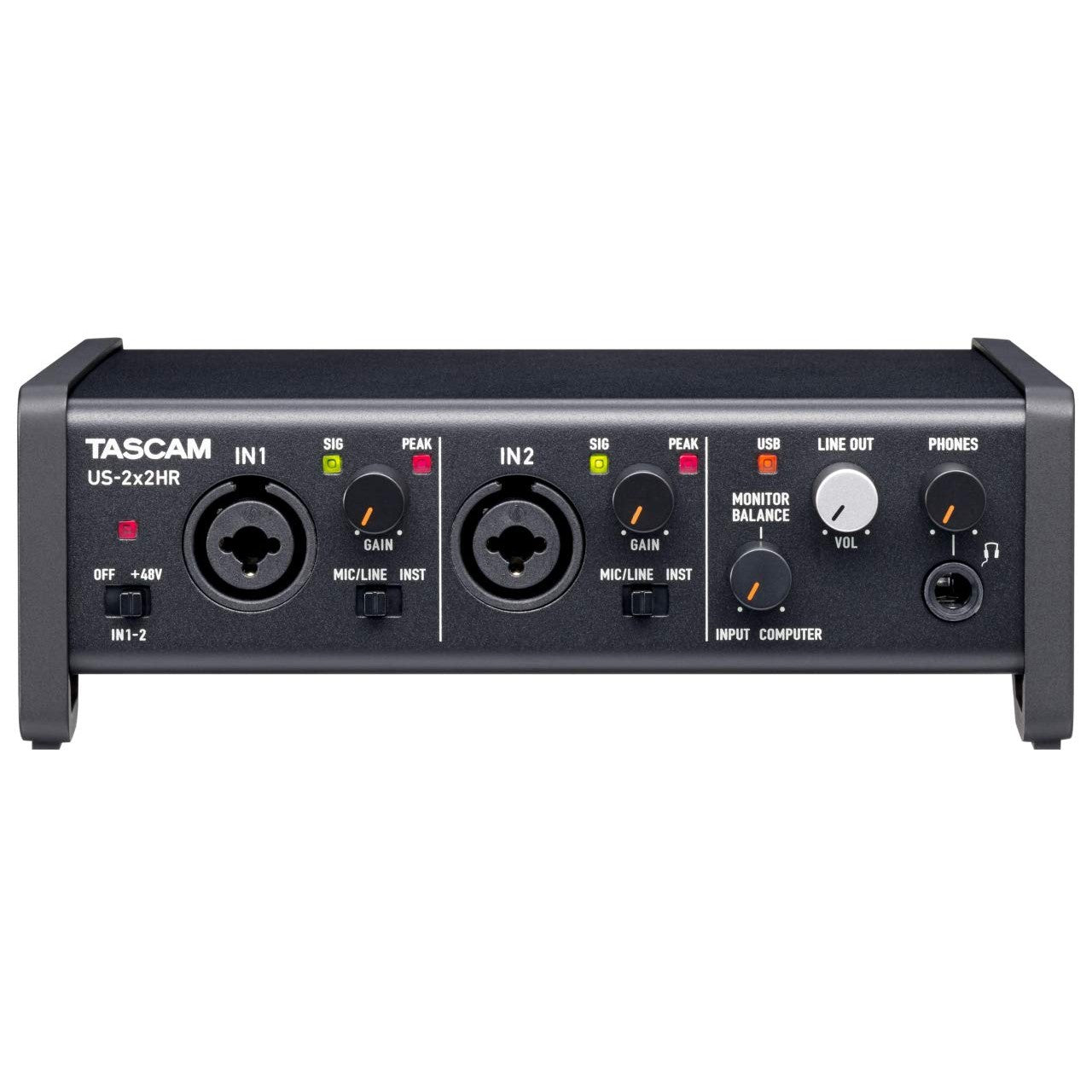 Tascam US-2x2HR 2 Mic 2IN/2OUT High Resolution Versatile USB Audio Interface for Recording, Streaming, Podcasting, Songwriting