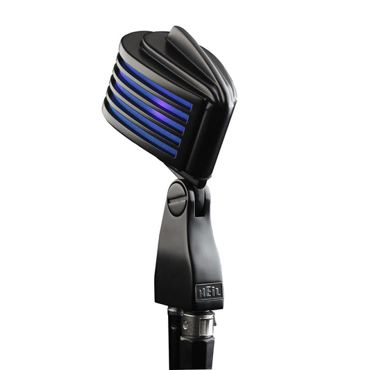 Heil The Fin Dynamic Microphone for Live Sound Applications and Video Podcasting, XLR Microphone with Vintage Appeal, Wide Frequency Response, and Superior Rear Noise Rejection - Black/Blue