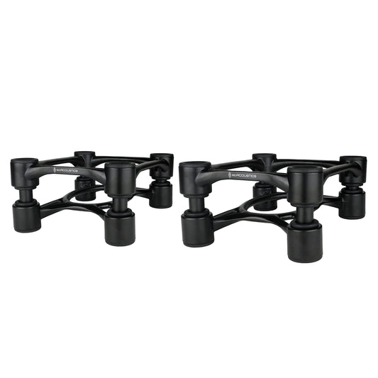 IsoAcoustics Aperta Series Isolation Speaker Stands with Tilt Adjustment: Aperta (6.1" x 7.5") Black Pair