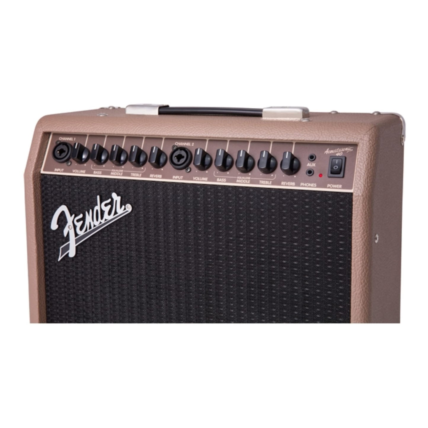 Fender Acoustasonic Guitar Amp for Acoustic Guitar, 40 Watts, with 2-Year Warranty 2x6.5 Inch Speakers, Chorus Effect, Dual Front-panel Inputs, 9.8Dx17.6Wx15.5H Inches, Brown/Wheat