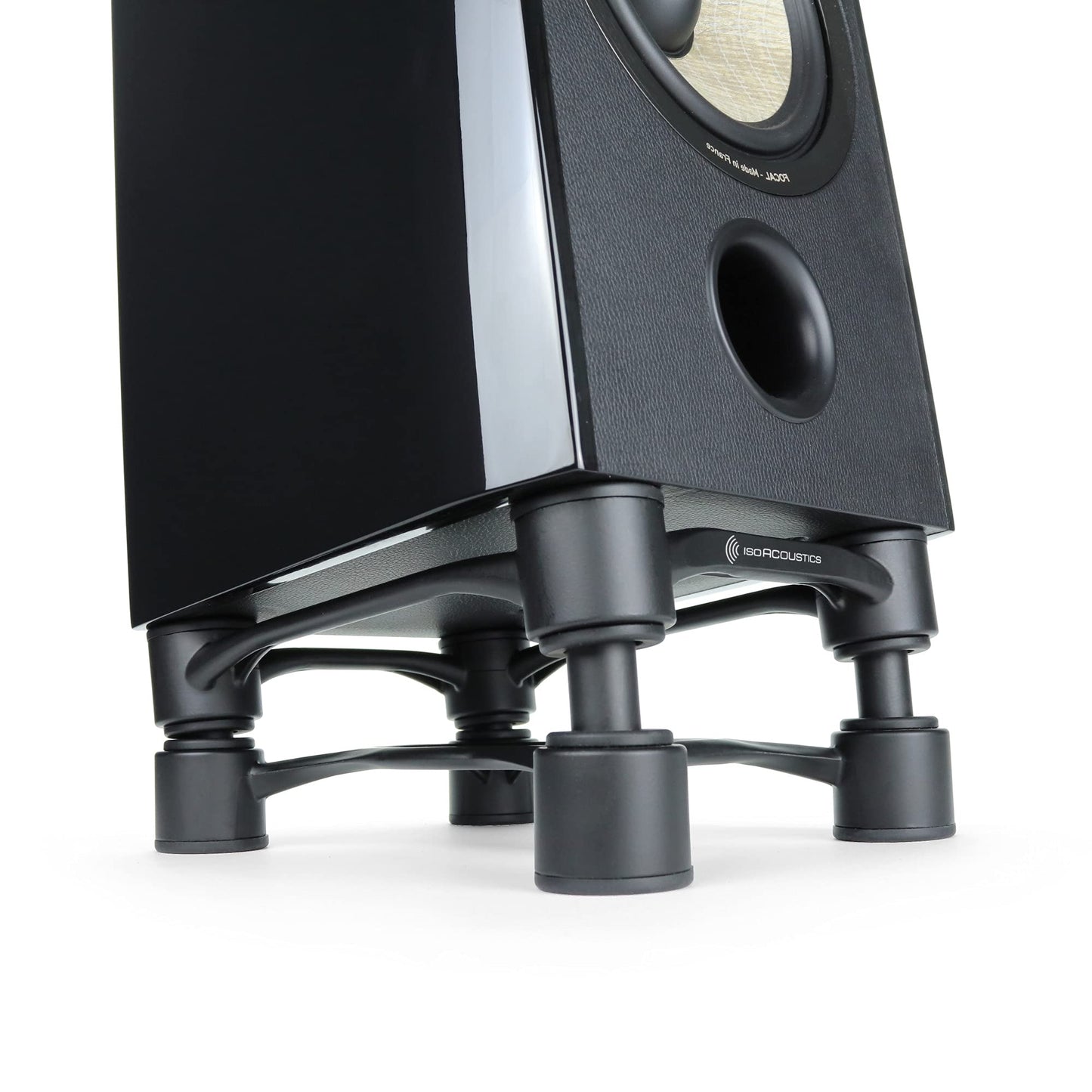 IsoAcoustics Aperta Series Isolation Speaker Stands with Tilt Adjustment: Aperta200 (7.8" x 10") Black Pair