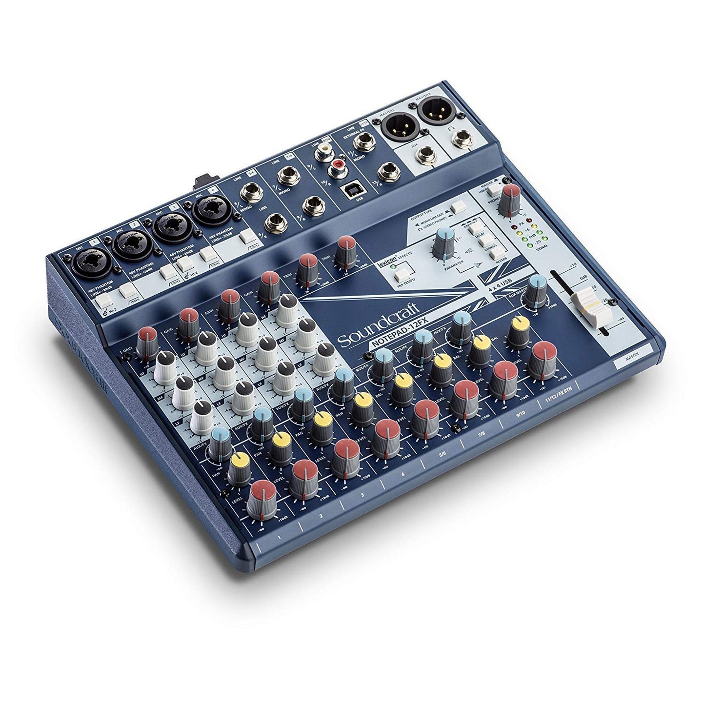 Soundcraft Notepad-12FX Small-format Analog Twelve-Channel Mixing Console with USB I/O and Lexicon Effects (5085985US),Blue