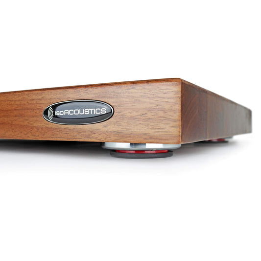 IsoAcoustics Delos Turntable Isolation Butcher Block Series: 2216W1 (22" W x 16" D x 1.75" H) Walnut