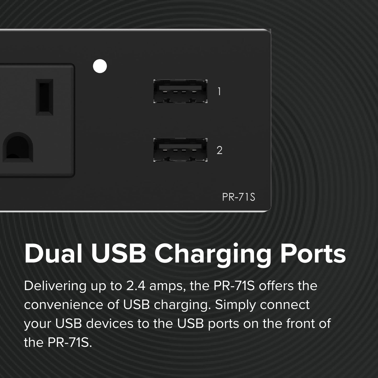 ELAC Protek PR-71S 8 Outlet Surge Protector with Dual USB - Advanced Power Protection and EMI/RFI Noise Filtration