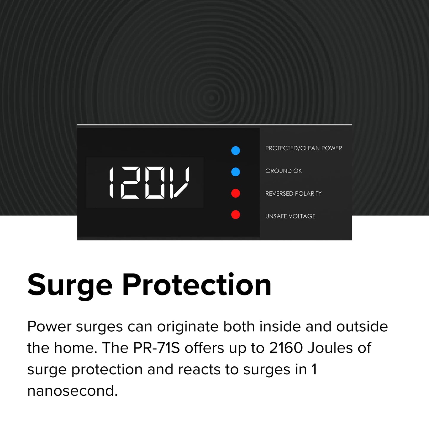 ELAC Protek PR-71S 8 Outlet Surge Protector with Dual USB - Advanced Power Protection and EMI/RFI Noise Filtration